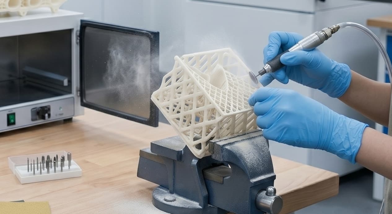 Modern 3D printing workstation with computer